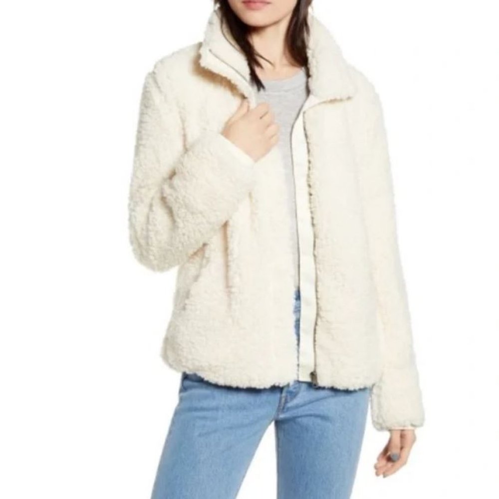 NEW Thread & Supply Wubby Fleece Zip Jacket in Milk Size M NWT